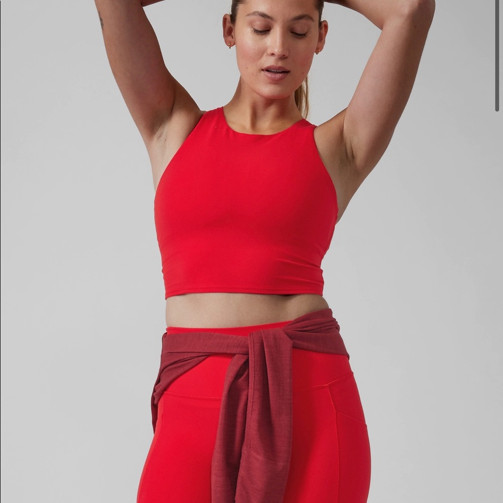 Athleta Conscious Crop Red Sports Bra Sz XXS
